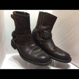 Natha Constantin Brown Leather Moto Boots Sz 9.5 D